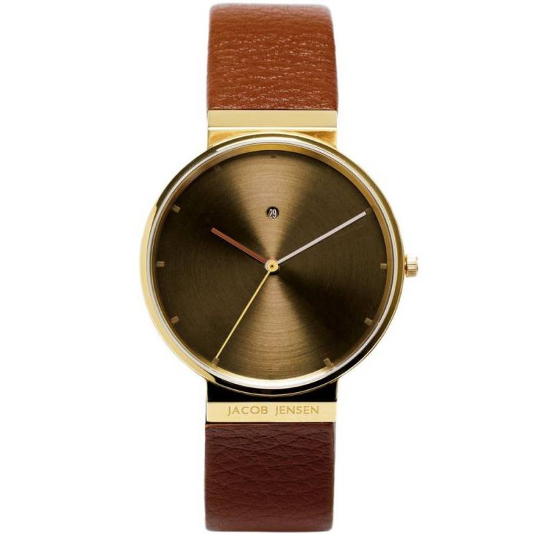 Jacob Jensen Quarzuhr JACOB JENSEN Herren Armbanduhr DIMENSION SERIES 844 braun D. 38 mm von Jacob Jensen