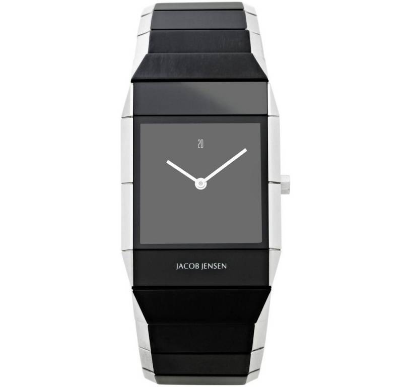 Jacob Jensen Quarzuhr JACOB JENSEN Herren Armbanduhr SAPPHIRE SERIES 550 schwarz B. 30 mm von Jacob Jensen