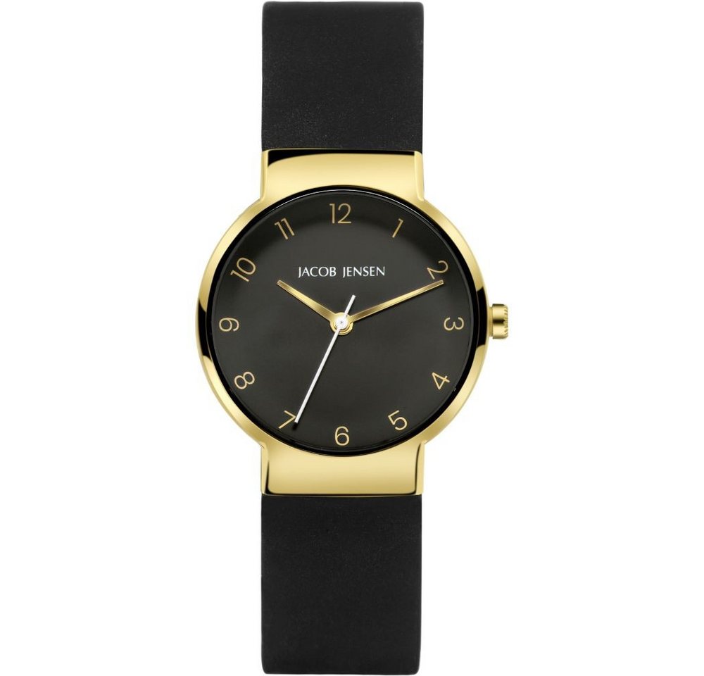 Jacob Jensen Titanuhr JACOB JENSEN Damen Armbanduhr TIMELESS NORDIC 195 goldfarbend D. 29 mm von Jacob Jensen