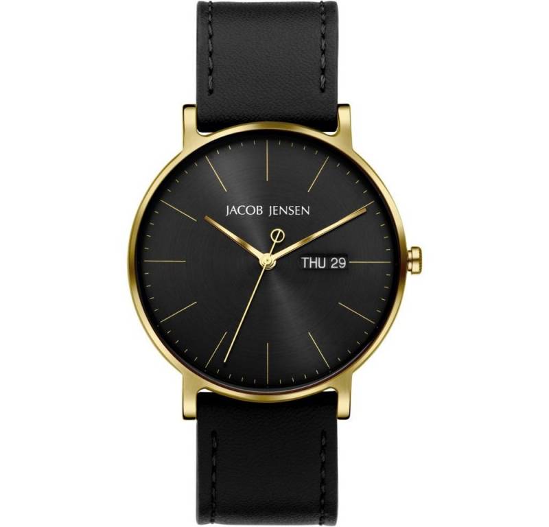 Jacob Jensen Titanuhr JACOB JENSEN Herren Armbanduhr TIMELESS NORDIC 165 goldfarbend D. 40mm von Jacob Jensen