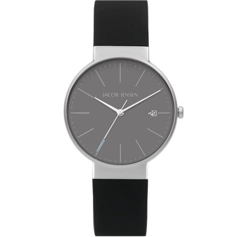 Jacob Jensen Titanuhr JACOB JENSEN Herren Armbanduhr TIMELESS NORDIC 182 grau D. 37 mm von Jacob Jensen