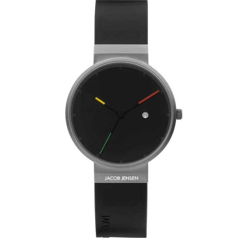 Jacob Jensen Titanuhr JACOB JENSEN Herren Armbanduhr TITANIUM 647 schwarz D.35mm Saphierglas von Jacob Jensen
