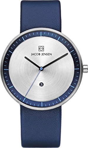 Jacob Jensen Unisex Analog Quarz Uhr mit Leder Armband 32272 von Jacob Jensen
