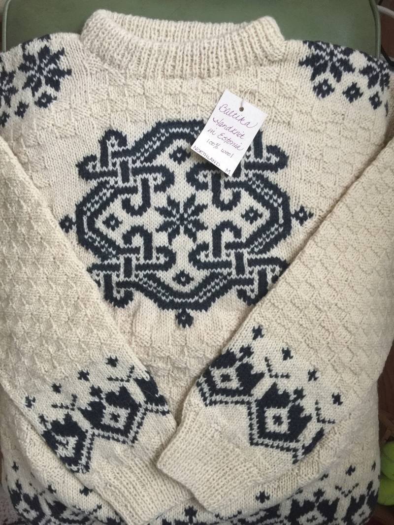 Schöner Vintage Handgestrickter Wollpullover Aus Estnisch | Hand Knit Handknit - "Northland" Schöner Vintage Handgestrickter Wollpullover Aus Estnisch | Hand Knit Handknit - "Northland" von JacobAndRaeVintage
