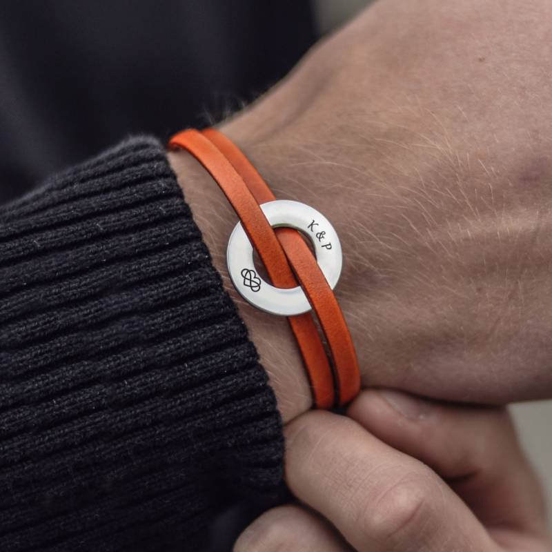 Lederarmband Orange Mit Wunschgravur. Boho Armband, Geschenk Für Freund, Unisex, Gravur, Personalisiertes Armband Lederarmband Orange Mit Wunschgravur. Boho Armband, Geschenk Für Freund, Unisex, Gravur, Personalisiertes Armband von JacobColinnStore