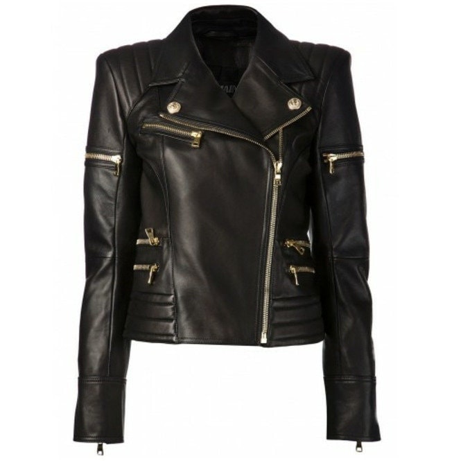 Hiromi Damen Motorrad Lederjacke von JacobsLondonOfficial