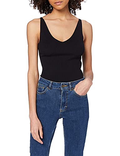 JDY Damen JDYNANNA S/L TOP KNT NOOS Trägershirt/Cami Shirt, Black, L von JdY