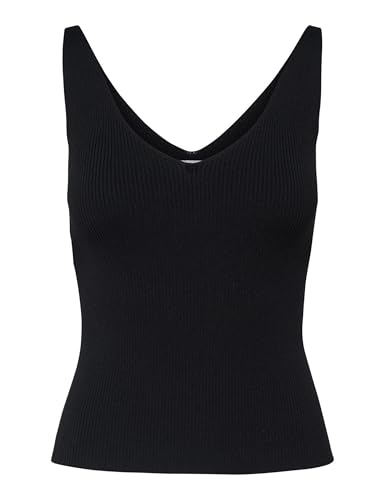 JDY Damen JDYNANNA S/L TOP KNT NOOS Trägershirt/Cami Shirt, Black, M von JDY