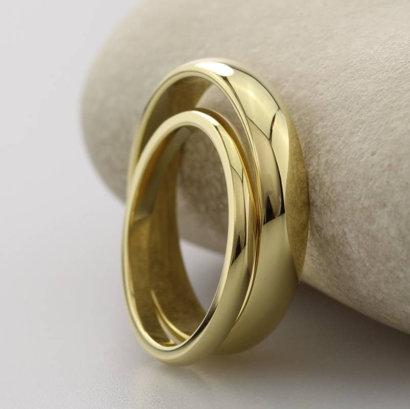 The Walocks 18 Karat Gold Passendes D-Form Ehering Set von JacquelineandEdward