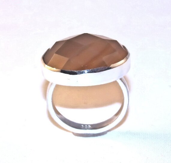 sterling Silber Und Pfirsich Adventurine Ring sterling Silber Und Pfirsich Adventurine Ring von JacquelinsJewels