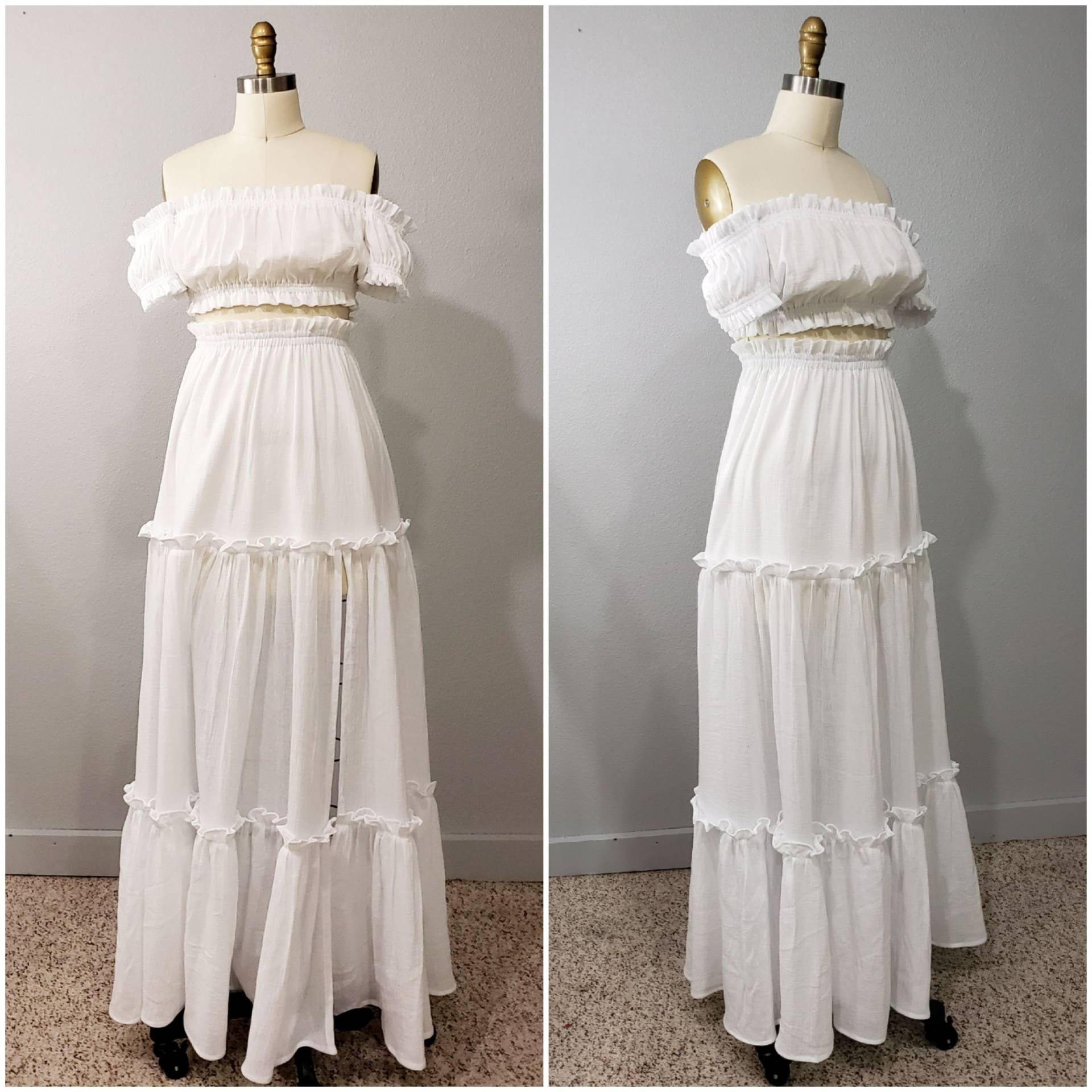 Boho Outfit - Crop Top Maxirock Und Set, Hochzeit, Strandhochzeiten von JacquelynCouture