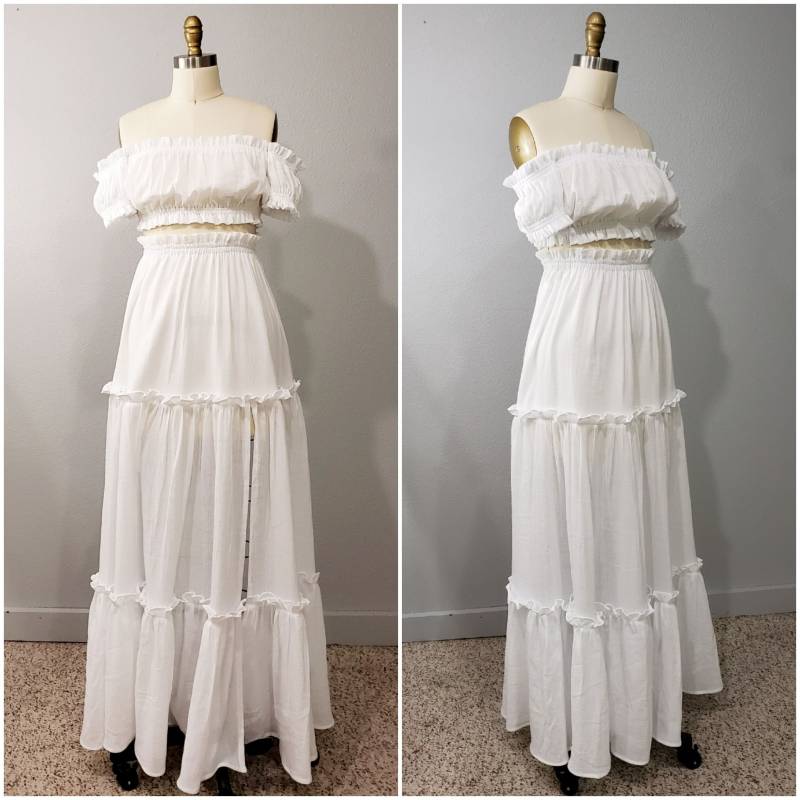 Boho Outfit - Crop Top Maxirock Und Set, Hochzeit, Strandhochzeiten von JacquelynCouture