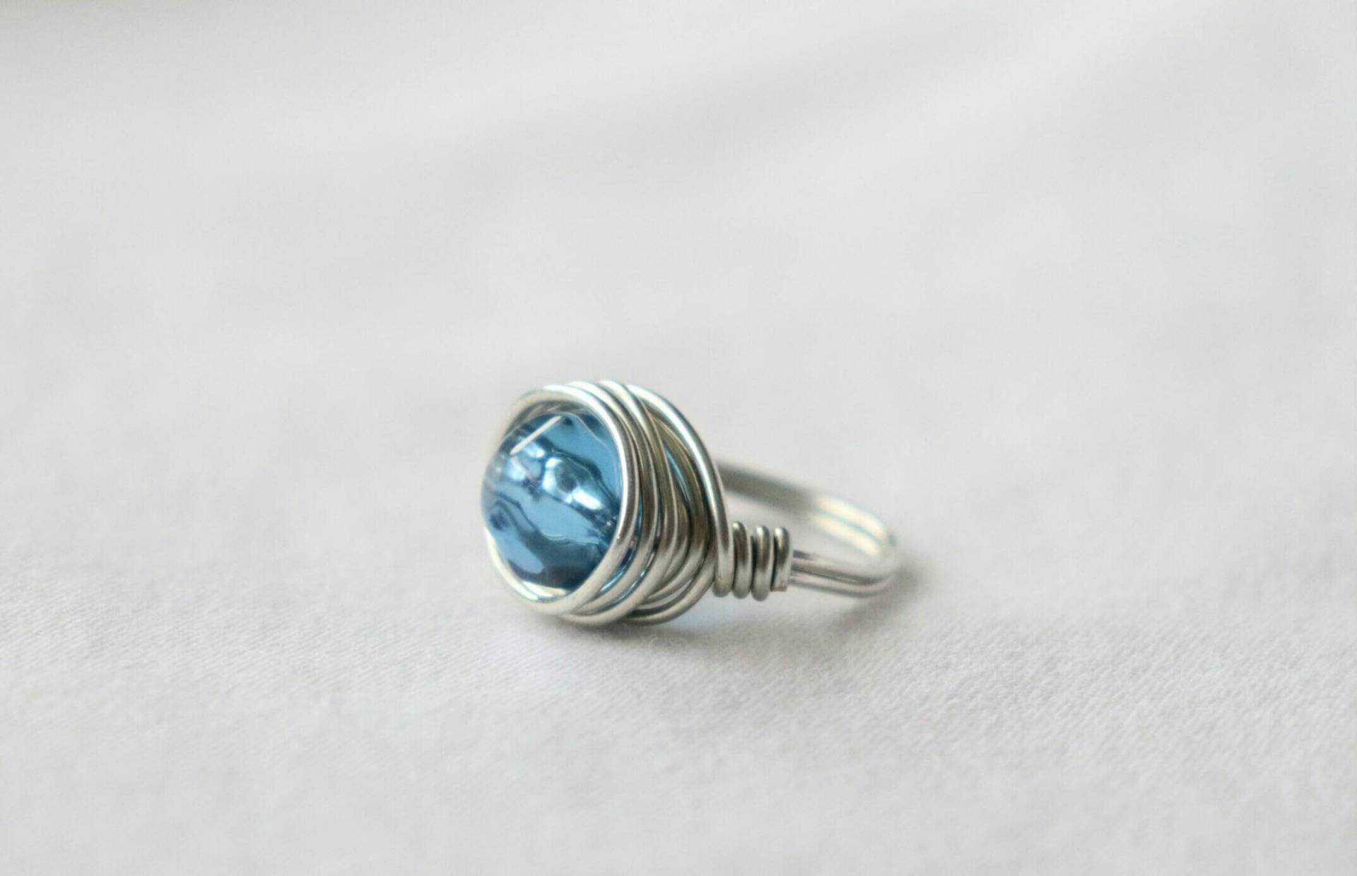 Gewickelter Draht Gewickelt Schmuck, Aussagering, Größe 7, Ringgröße Ring, Blauer Handgemacht, Silberschmuck, Wire-Wrap-Ring Gewickelter Draht Gewickelt Schmuck, Aussagering, Größe 7, Ringgröße Ring, Blauer Handgemacht, Silberschmuck, Wire-Wrap-Ring von Jacquelynskeepsakes