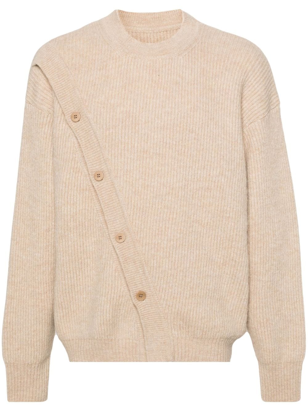 Jacquemus Asymmetrischer Le Cardigan Pau Pullover - Nude von Jacquemus