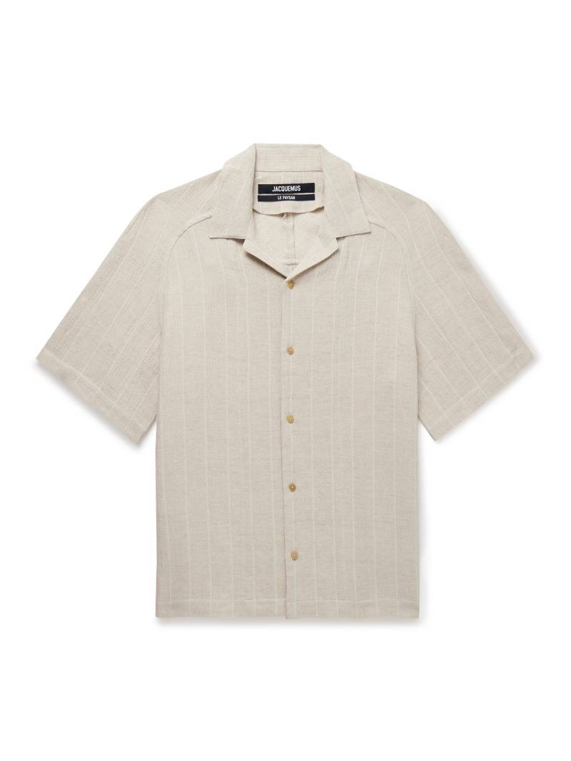 Jacquemus - Fonccio Camp-Collar Cotton and Linen-Blend Shirt - Men - Neutrals - IT 48 von Jacquemus