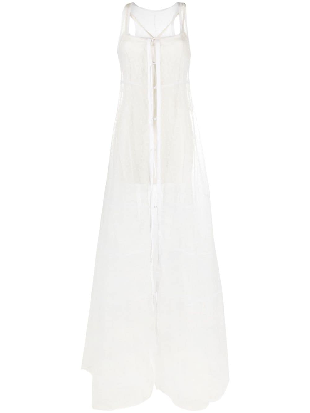 Jacquemus La Robe Dentelle Abendkleid mit transparenten Einsätzen - Weiß von Jacquemus