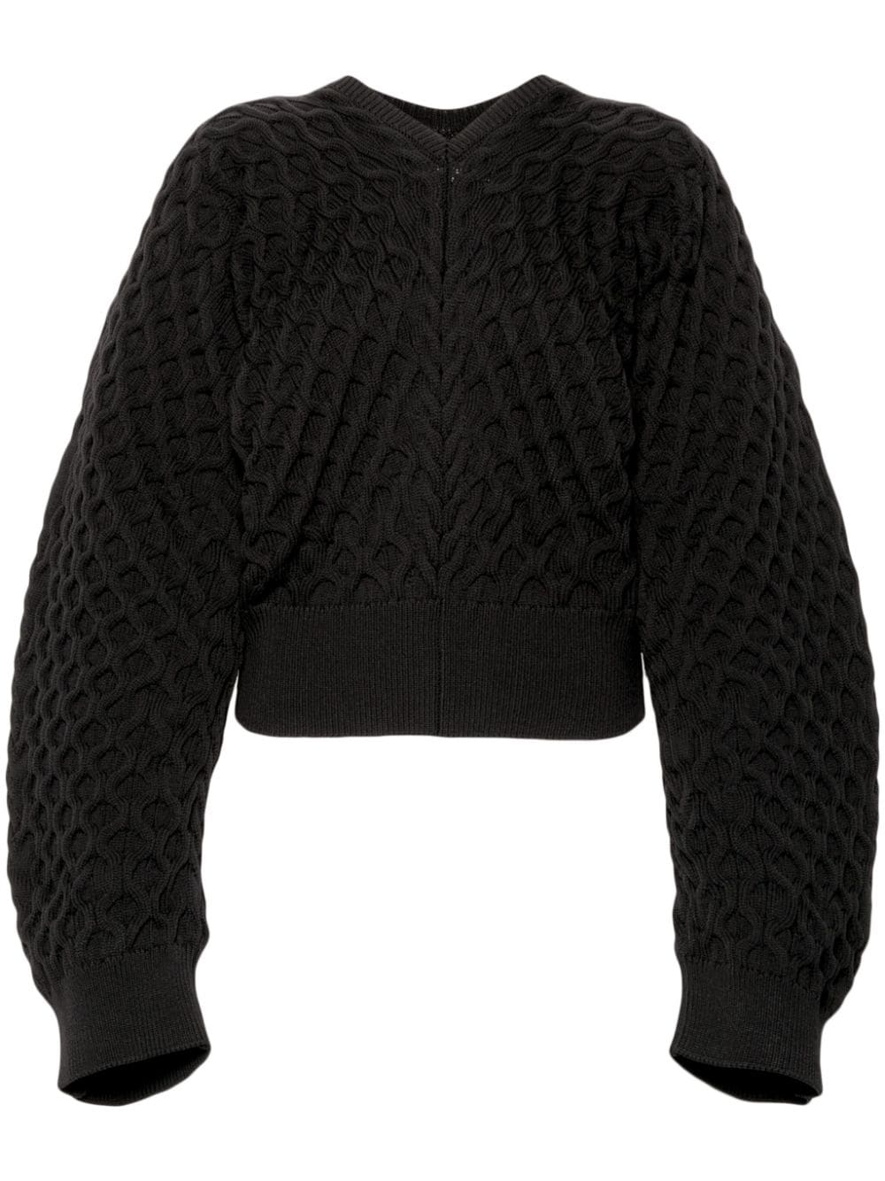 Jacquemus Le Sweater Boule Torsade Pullover - Schwarz von Jacquemus