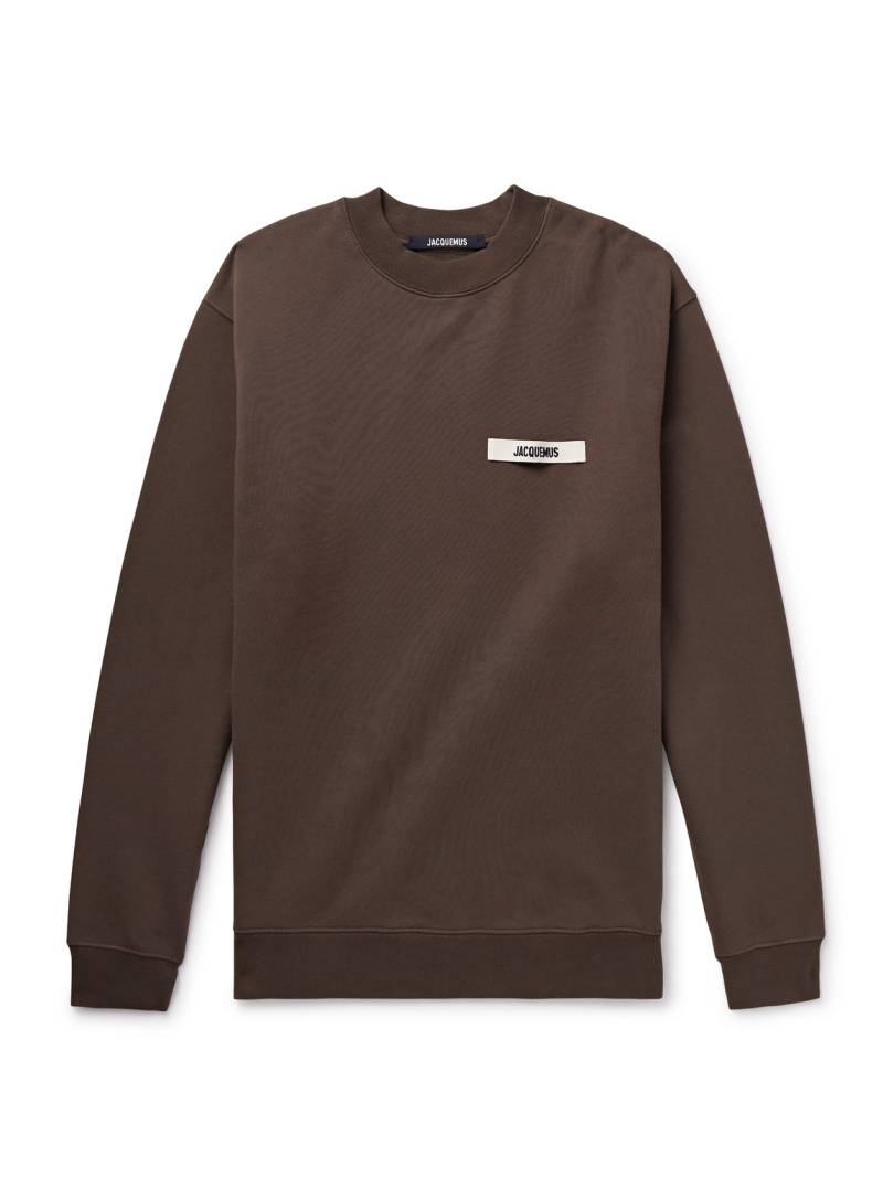 Jacquemus - Logo-Appliquéd Cotton-Jersey Sweatshirt - Men - Brown - XXL von Jacquemus
