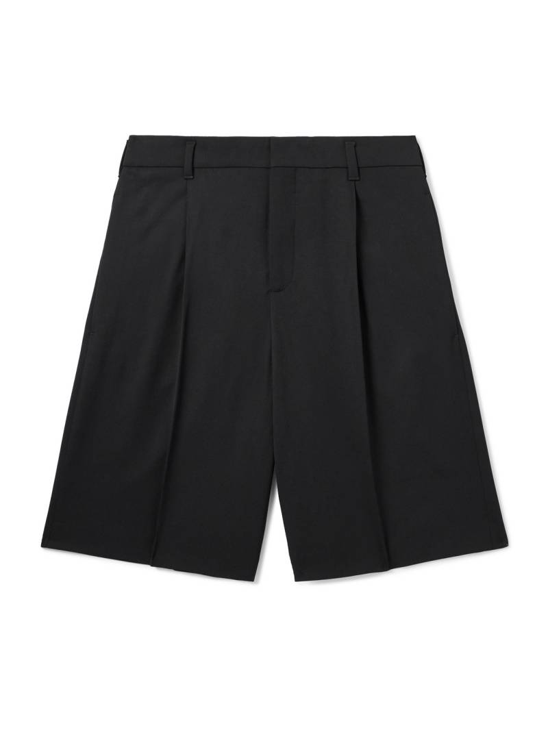 Jacquemus - Ovalu Straight-Leg Pleated Wool-Blend Twill Shorts - Men - Black - IT 46 von Jacquemus
