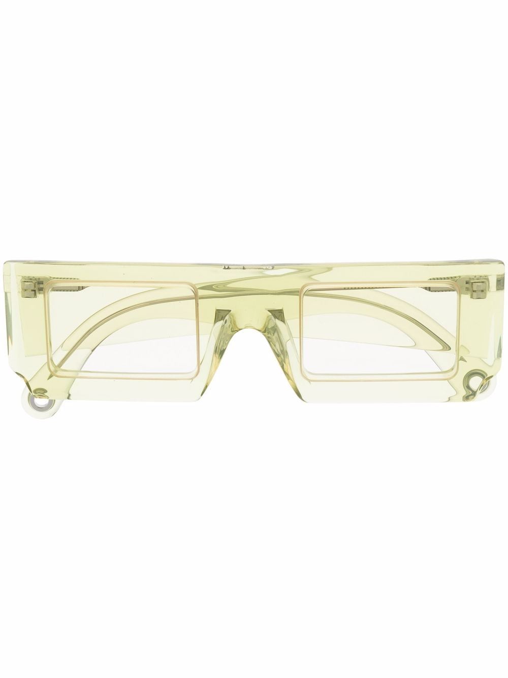 Jacquemus Sonnenbrille mit eckigem Gestell - Grün von Jacquemus