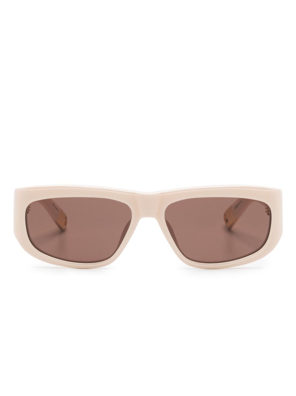 Jacquemus Sonnenbrille mit eckigem Gestell - Nude von Jacquemus