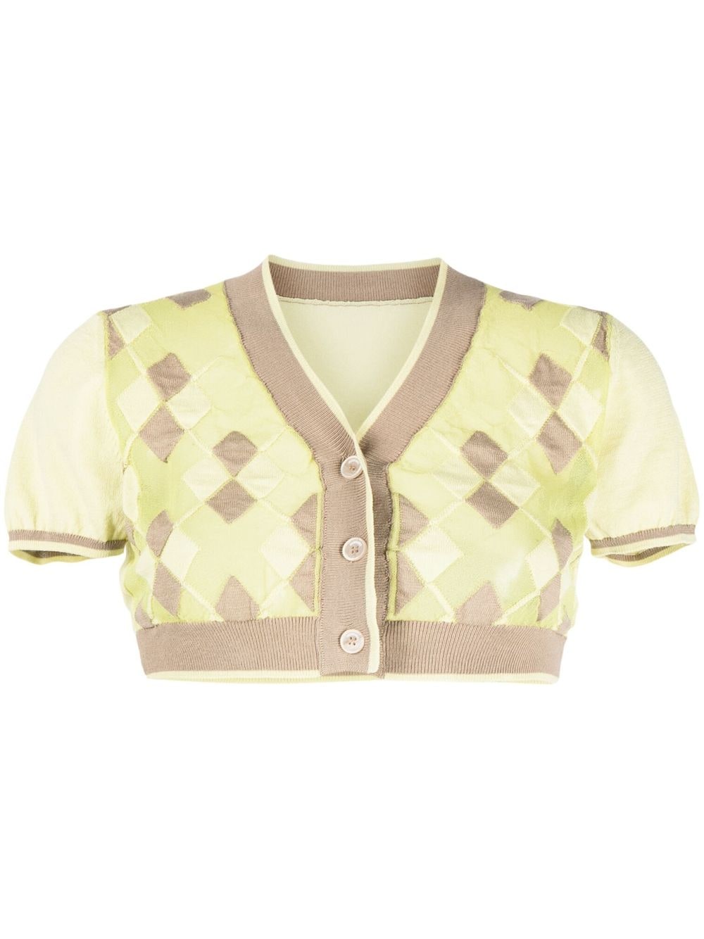 Jacquemus Cropped-Top mit Argyle-Muster - Gelb von Jacquemus