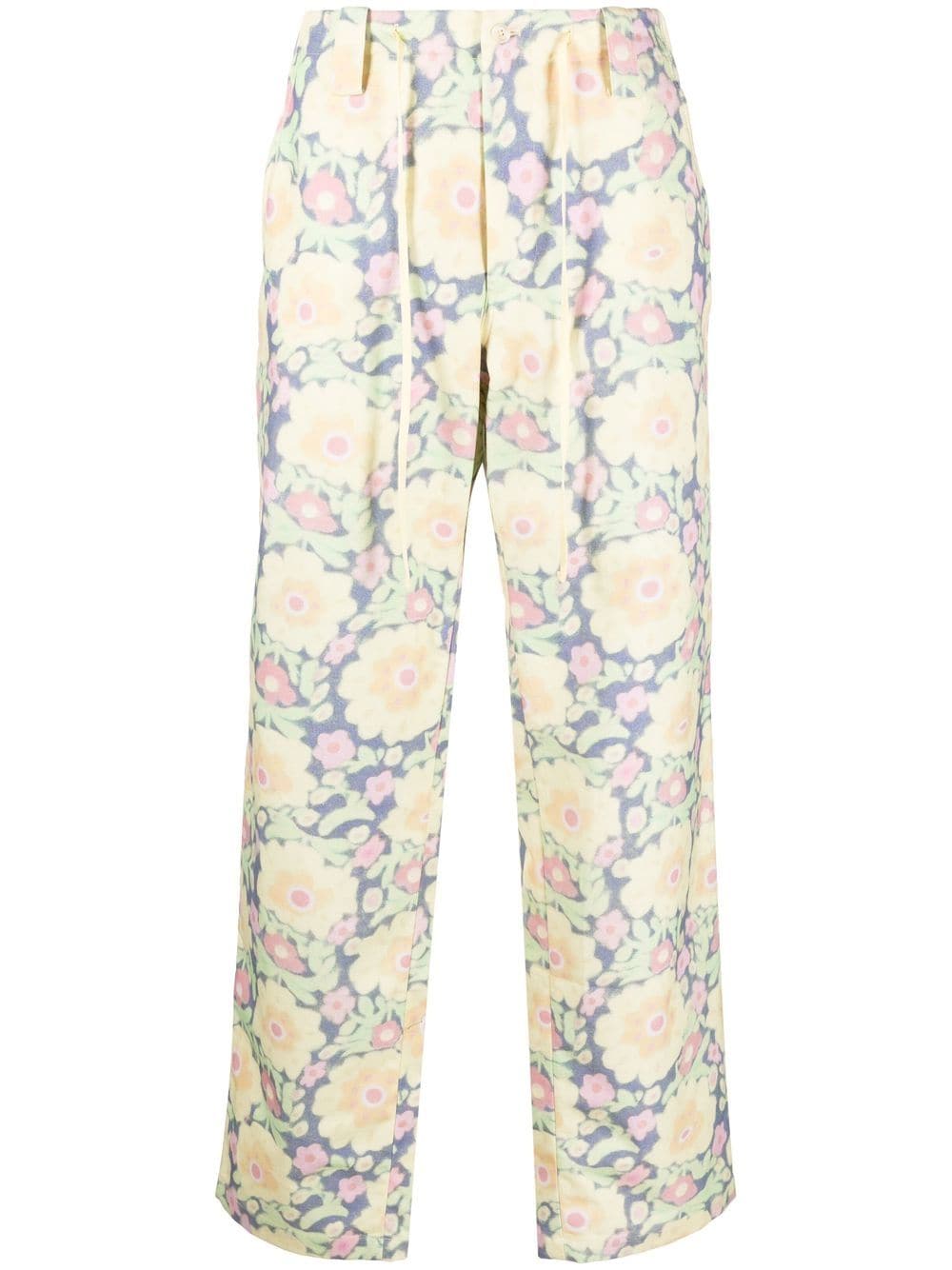 Jacquemus Gerade Hose mit Blumen-Print - Gelb von Jacquemus