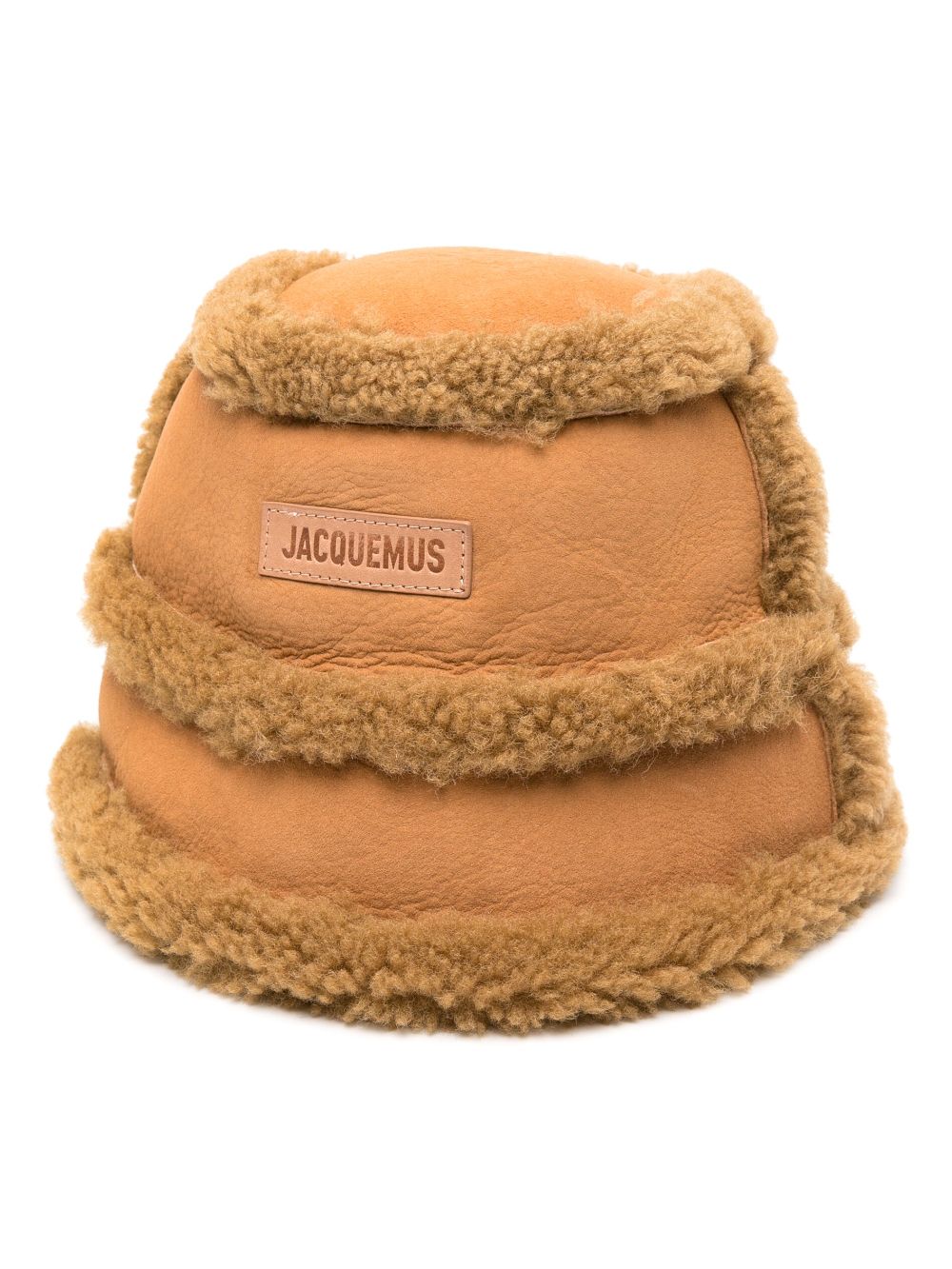 Jacquemus Shearling-Fischerhut mit Logo - Braun von Jacquemus