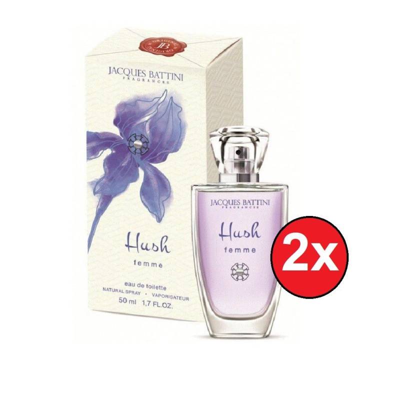 Jacques Battini Eau de Parfum 2x100ml Hush Femme EDP Parfum Frauendüfte Duft Frauen, 2-tlg., Intensiv sinnlich weiblich Parfüm Geschenk für Damen Frauen Mädchen von Jacques Battini