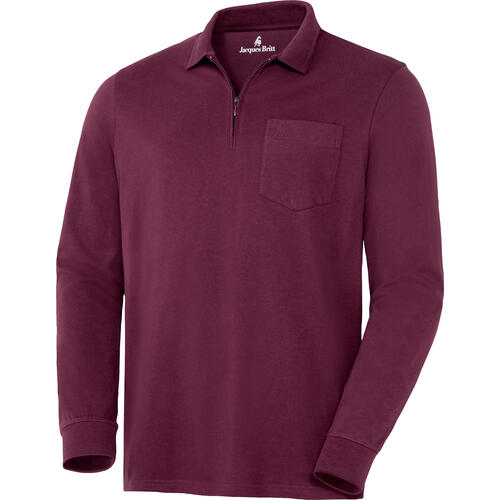 Jacques Britt Herren Polohemd langarm mit Zipp von Jacques Britt