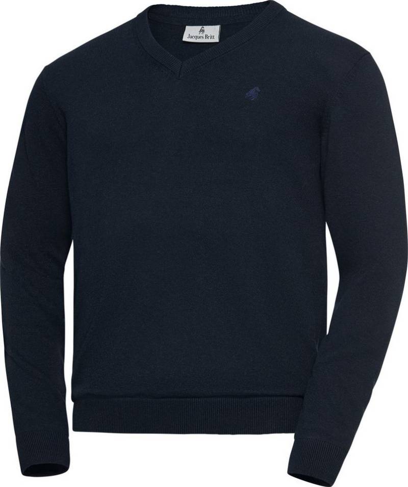 Jacques Britt V-Ausschnitt-Pullover Besonders angenehmes Tragegefühl dank 100% Baumwolle von Jacques Britt