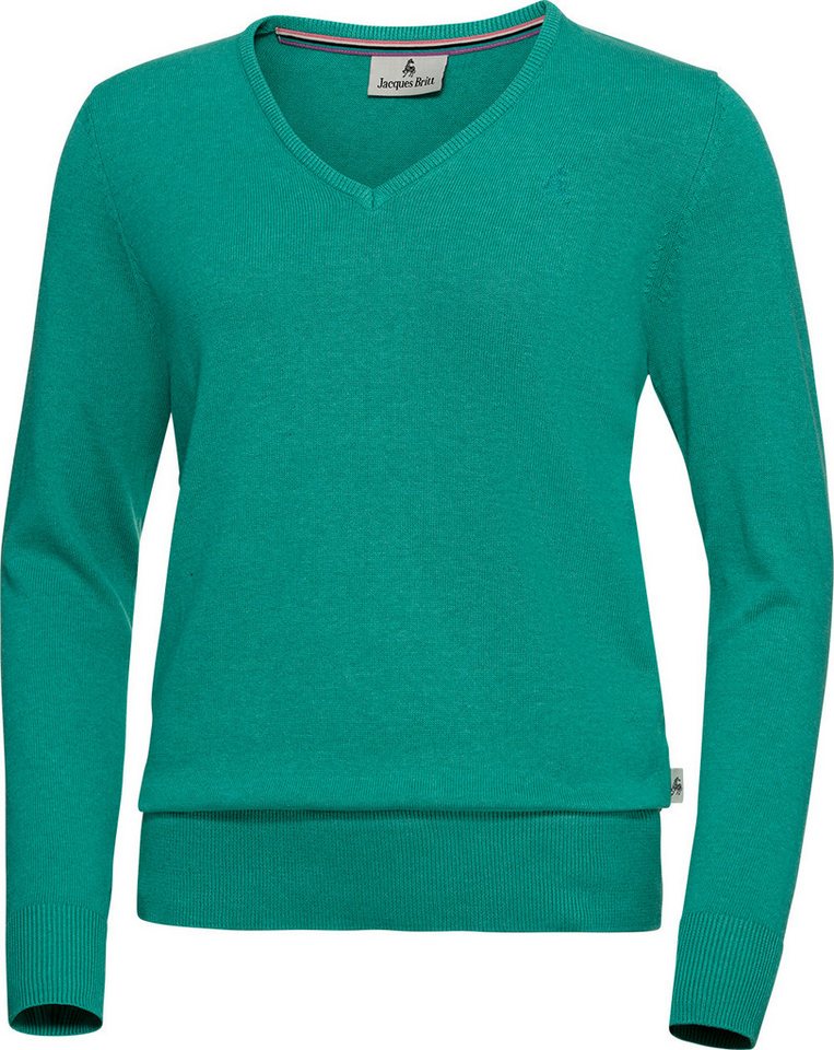 Jacques Britt V-Ausschnitt-Pullover Hautsympathisch und formstabil dank 100% Baumwolle von Jacques Britt