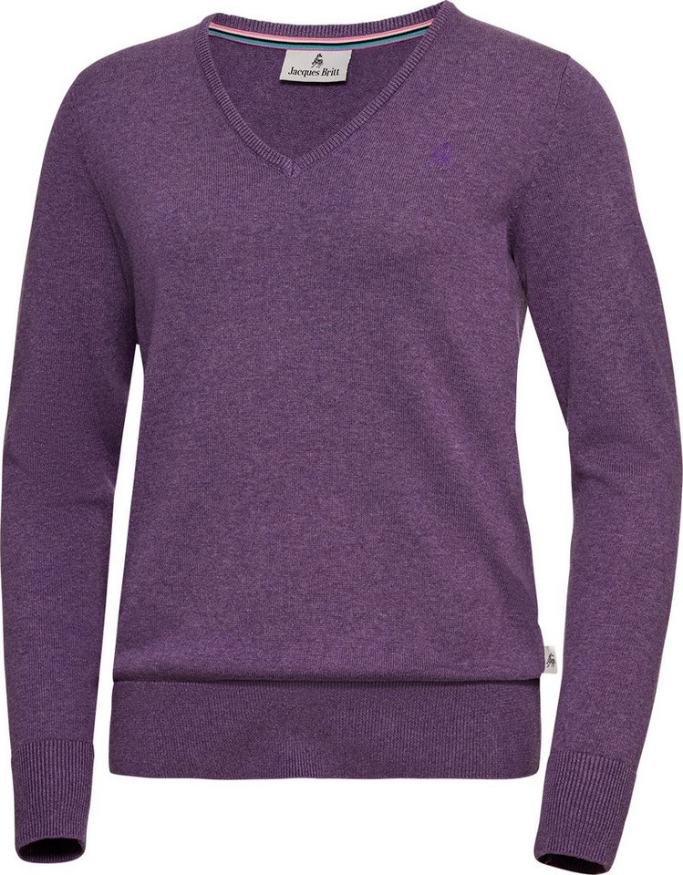 Jacques Britt V-Ausschnitt-Pullover Hautsympathisch und formstabil dank 100% Baumwolle von Jacques Britt