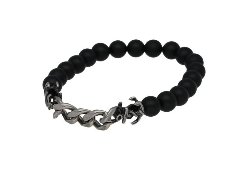 Jacques Charrel Armband Achat Kugeln + Panzerkette mit zwei Ankern, Edelstahl Jacques Charrel Armband Achat Kugeln + Panzerkette mit zwei Ankern, Edelstahl von Jacques Charrel