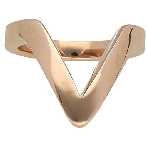 Jacques Charrel Ring Ring V-förmig, Edelstahl rose vergoldet von Jacques Charrel