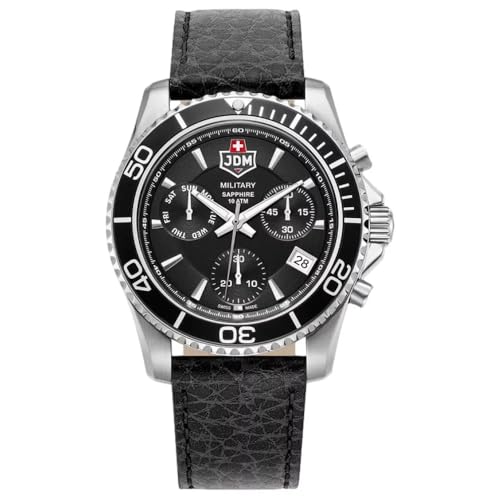 Jacques Du Manoir Millitary Herren Analog Uhr mit Leder Armband JDM-WG019-05 von Jacques Du Manoir Millitary