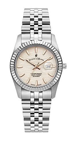 Jacques Du Manoir Damen Analog Swiss Quartz Uhr mit Edelstahl Armband JWL01802 von Jacques Du Manoir