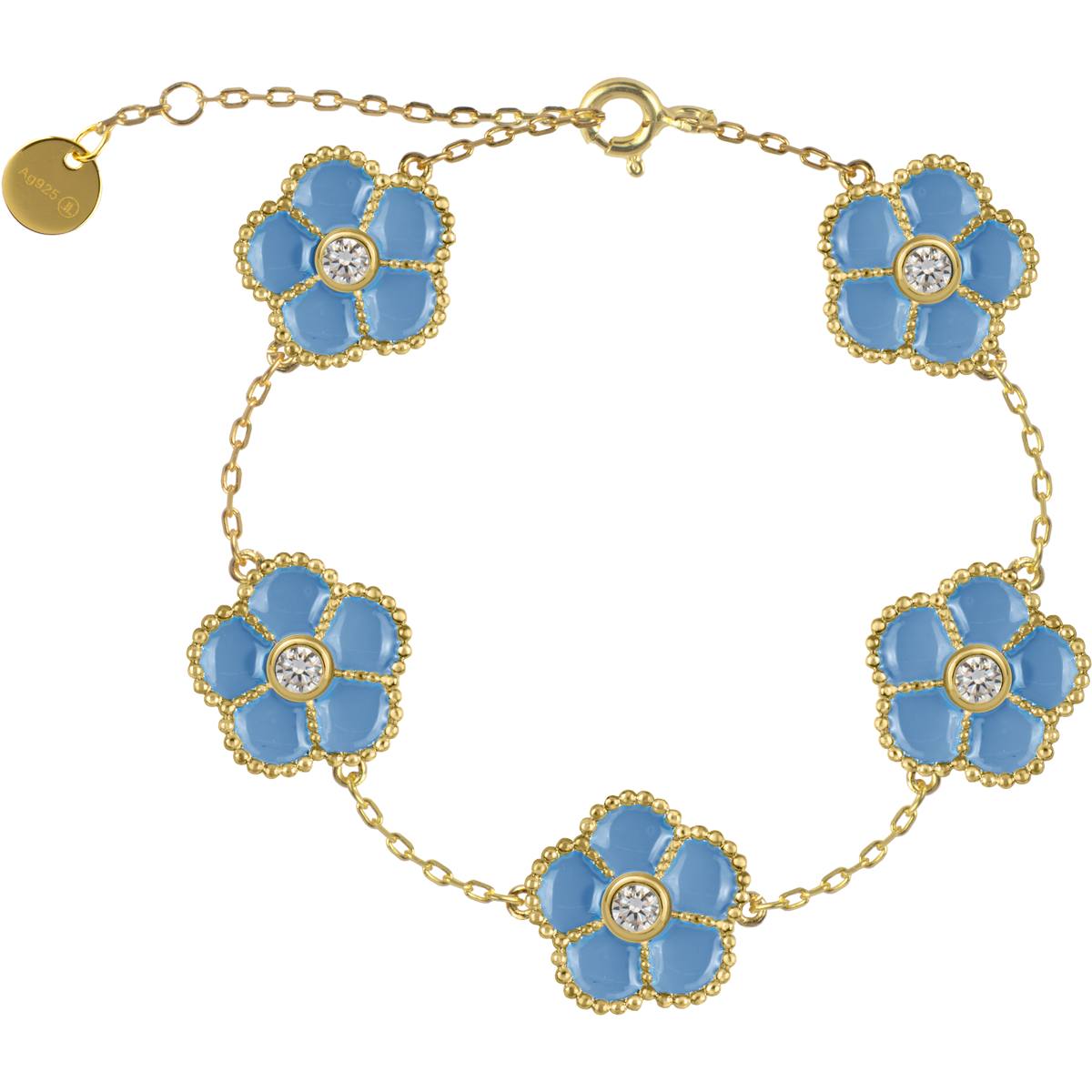 Armband Blumen Sterlingsilber vergoldet mit Emaille/Topase Armband Blumen Sterlingsilber vergoldet mit Emaille/Topase von Jacques Lemans