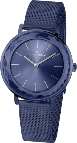 JACQUES LEMANS Damen-Uhren Analog Quarz One Size Blau 32016504 von JACQUES LEMANS