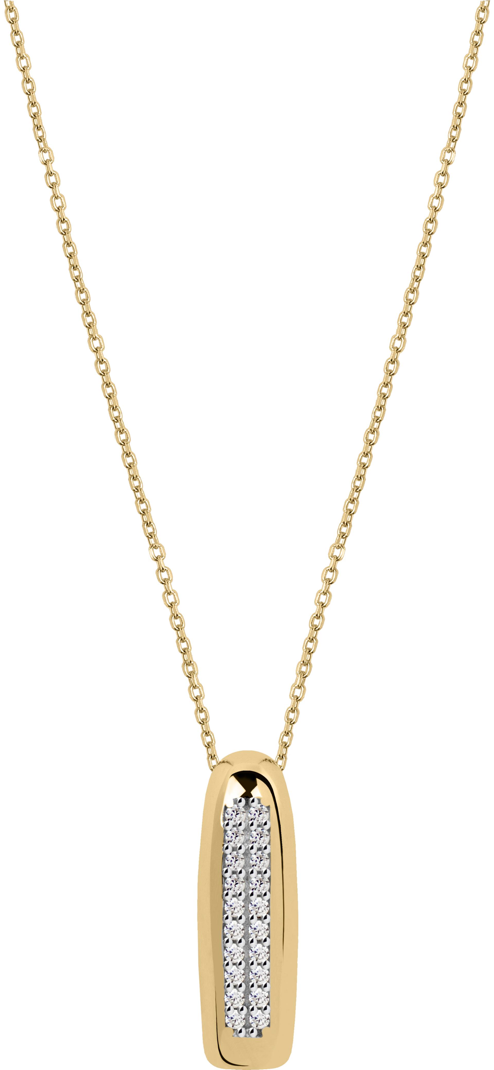 Collier, Gelbgold, 585/14K, Zirkonia, 450mm von Jacques Lemans