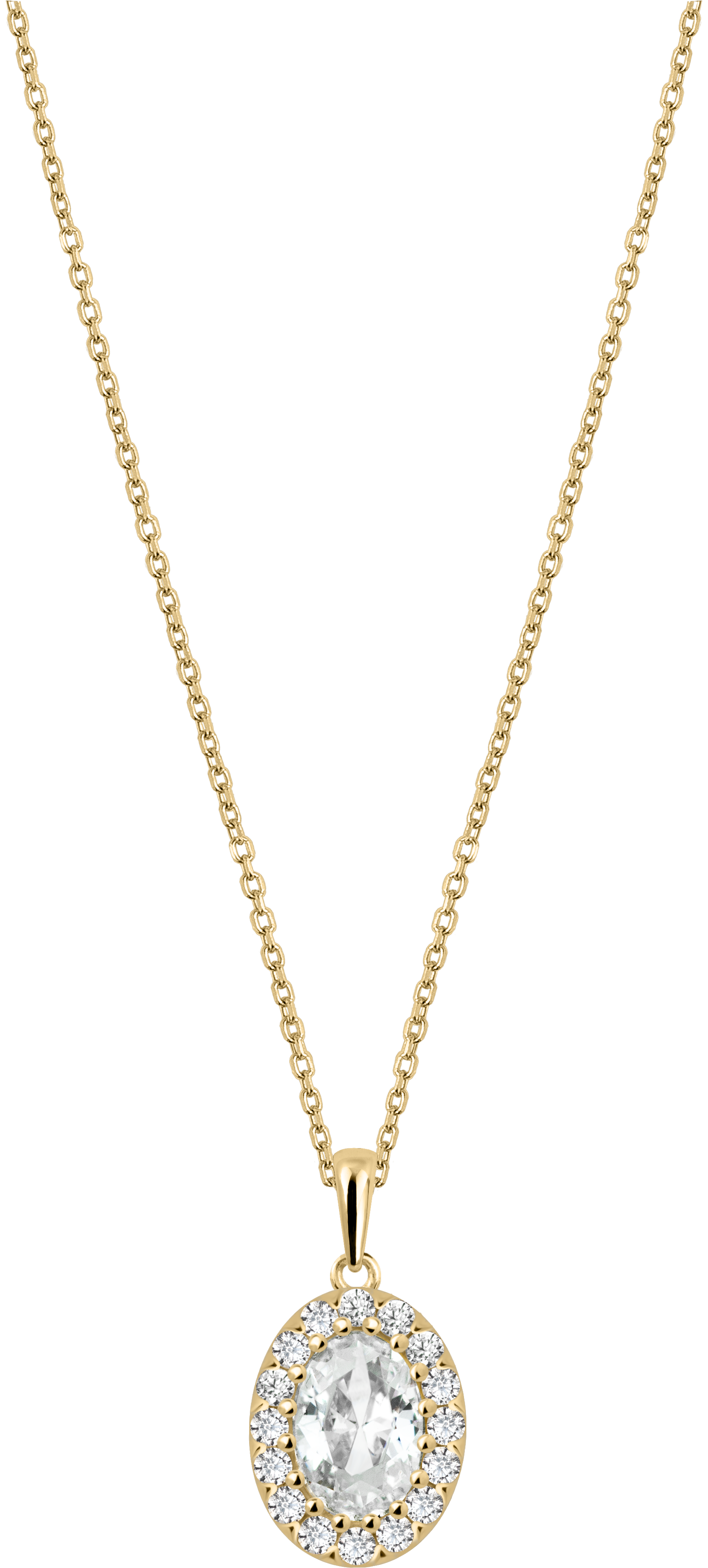 Collier, Gelbgold, 585/14K, Zirkonia 5x4mm, 450mm von Jacques Lemans