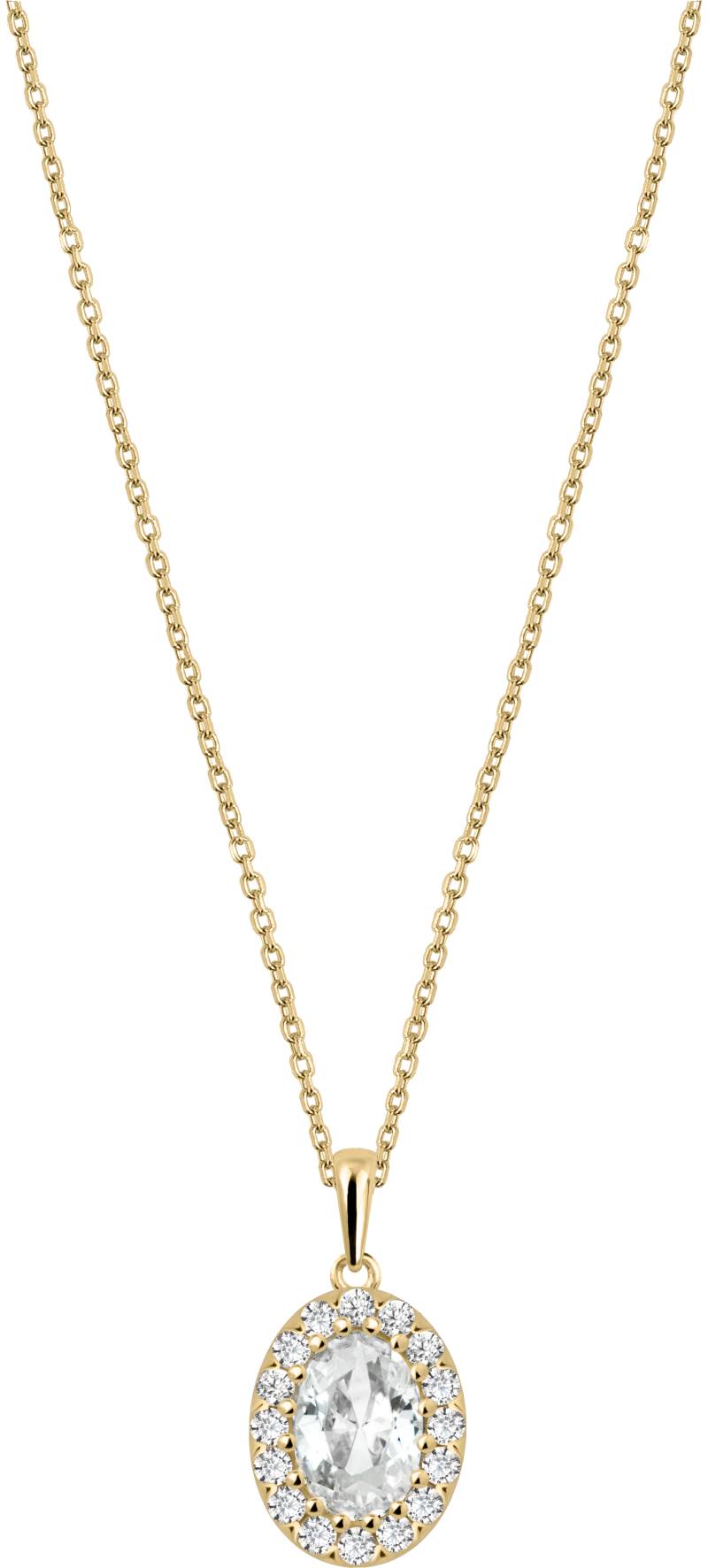 Collier, Gelbgold, 585/14K, Zirkonia 5x4mm, 450mm von Jacques Lemans