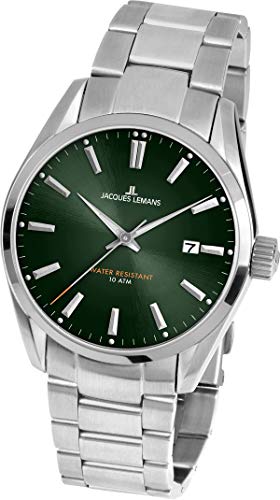 JACQUES LEMANS Herrenuhr Derby Metallband massiv Edelstahl 1-1859H von JACQUES LEMANS