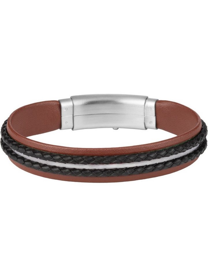 Jacques Lemans Armband Jacques Lemans Herren-Armband Leder, Edelstahl, Herrenschmuck von Jacques Lemans