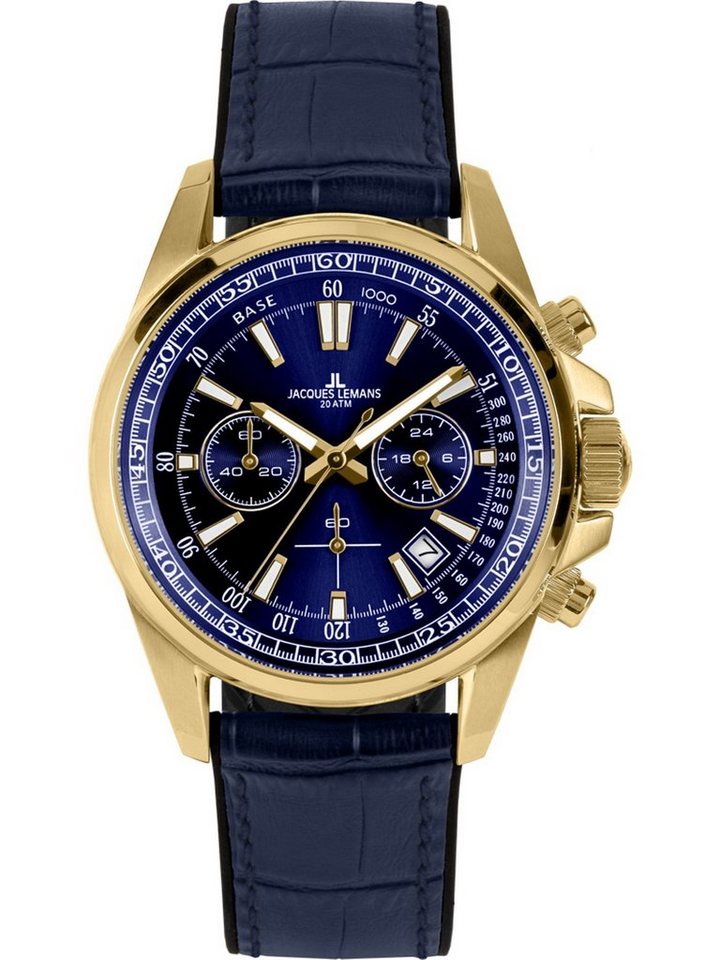 Jacques Lemans Chronograph Jacques Lemans Herren-Uhren Analog Quarz, Klassikuhr von Jacques Lemans