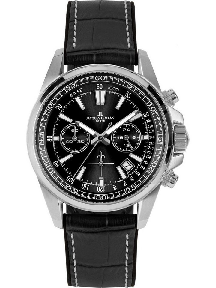 Jacques Lemans Chronograph Jacques Lemans Herren-Uhren Analog Quarz, Klassikuhr von Jacques Lemans