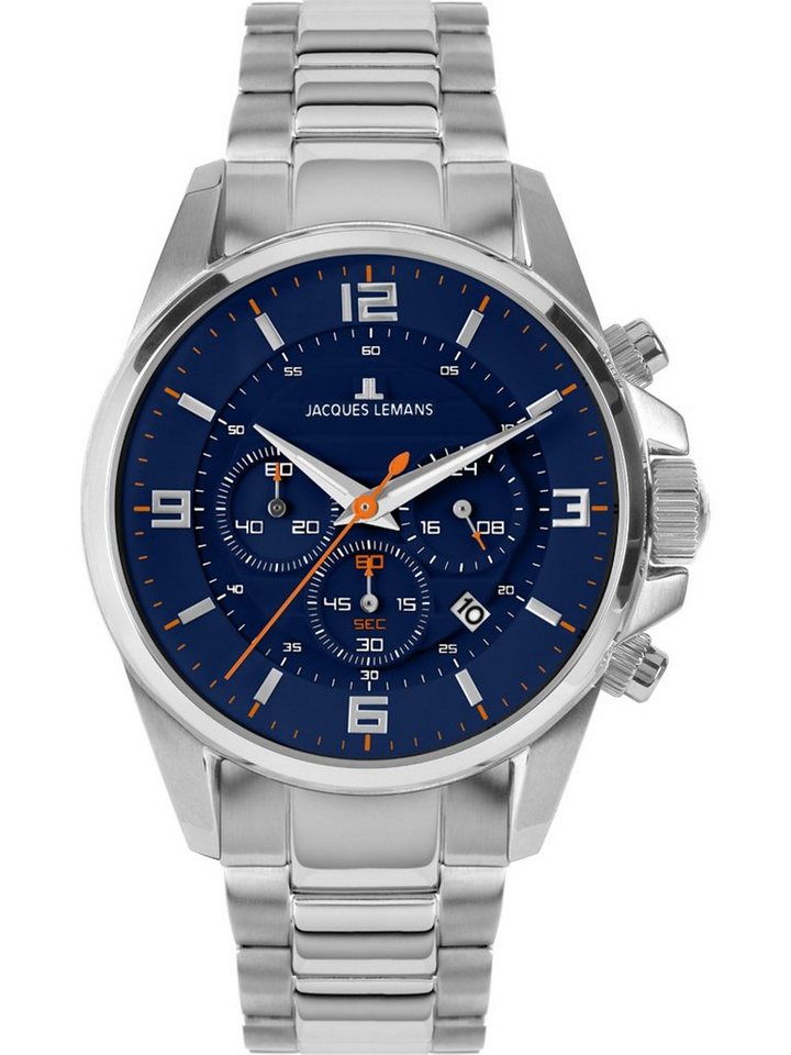 Jacques Lemans Chronograph Jacques Lemans Herren-Uhren Analog Quarz, Klassikuhr von Jacques Lemans