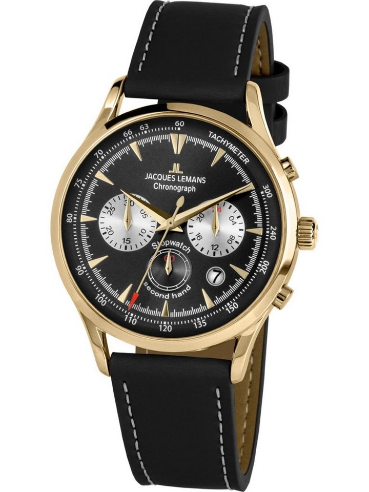 Jacques Lemans Chronograph Jacques Lemans Herren-Uhren Analog Quarz, Klassikuhr von Jacques Lemans