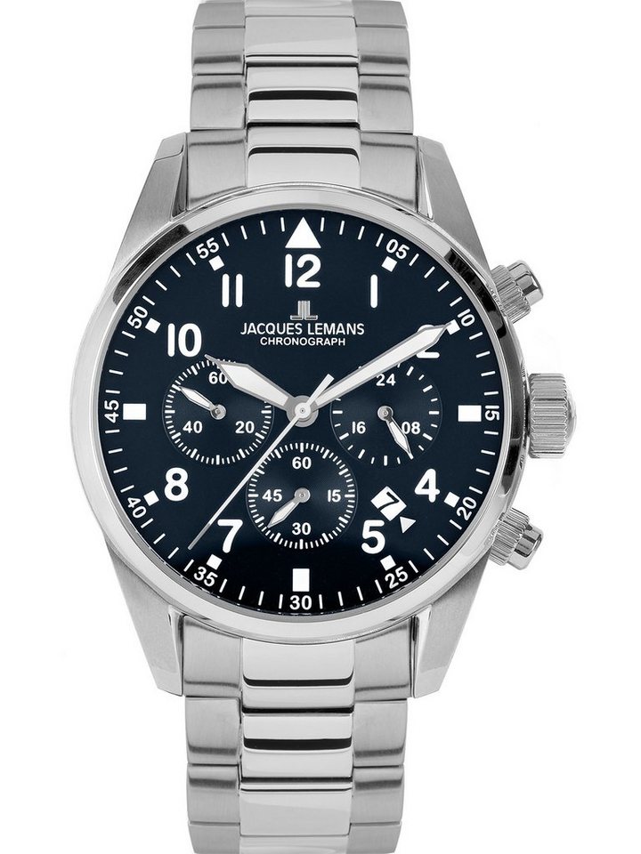 Jacques Lemans Chronograph Jacques Lemans Herren-Uhren Analog Quarz, Klassikuhr von Jacques Lemans