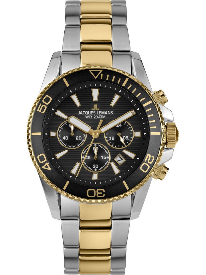 Jacques Lemans Chronograph Jacques Lemans Herren-Uhren Analog Quarz, Sportuhr von Jacques Lemans